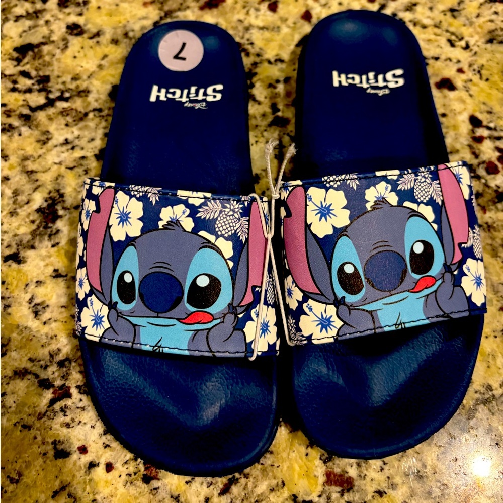 Disney Stitch Flip Flops New!
